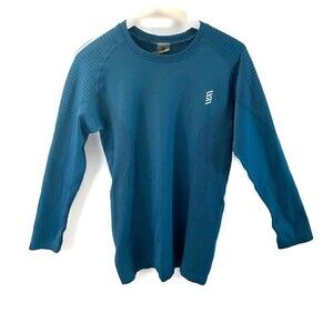 Second Skin Quatroflx Men's Compression Shirt Size XL Top Long Sleeves Teal Blue